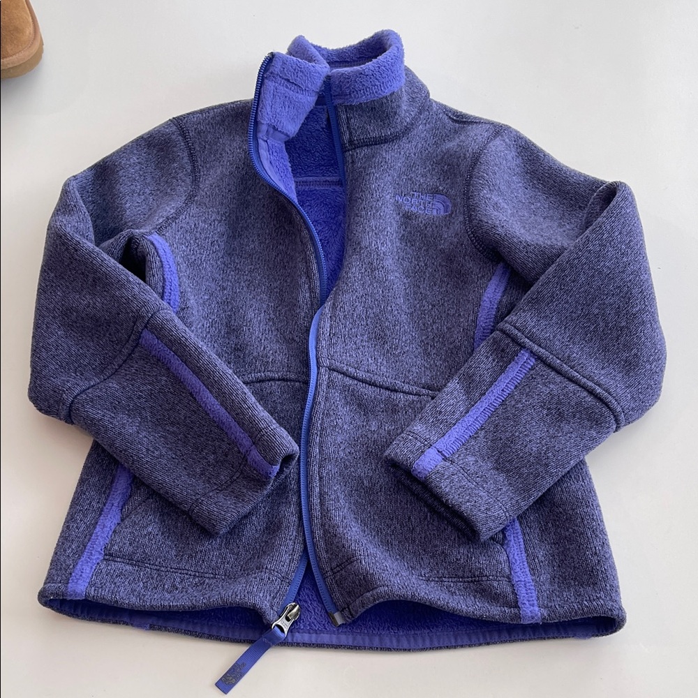 The North Face Heathered Purple Full‑Zip Fleece Jacket